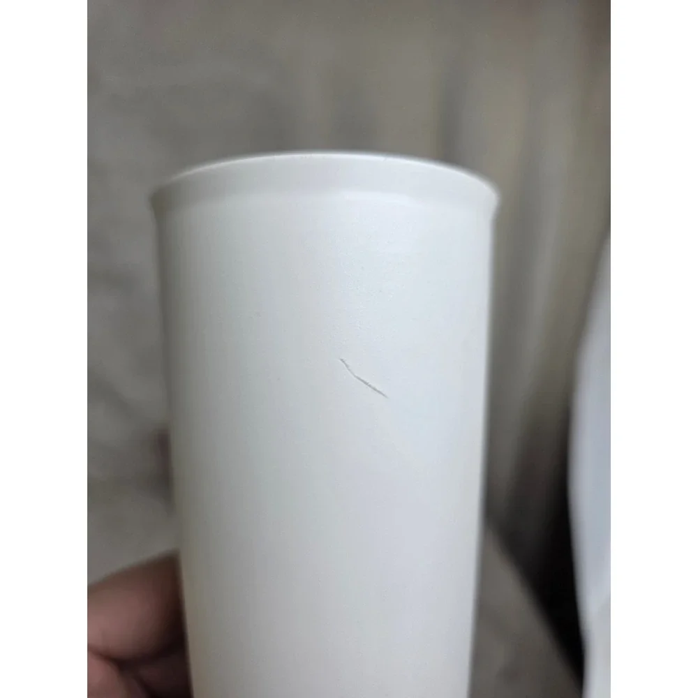 Tupperware Tumblers Set of 4 Pastel Pink Tan Cream‎ Green Vintage Plastic Cups